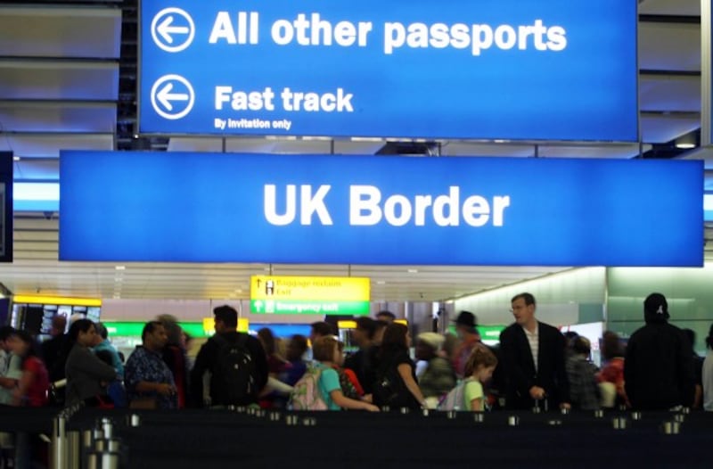 passengers going through the UK Border