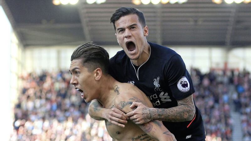 DEADLY DUO: Liverpool&rsquo;s Brazilian stars Philippe Coutinho and Roberto Firmino both scored as subs at Stoke last weekend but manager Jurgen Klopp says the Reds can&rsquo;t just rely on the duo as they seek Champions League qualification 