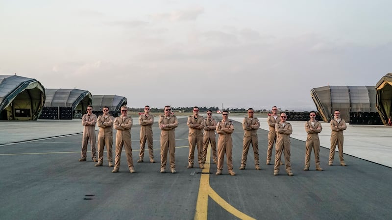 Typhoon pilots with the rest of I Squadron at RAF Akrotiri