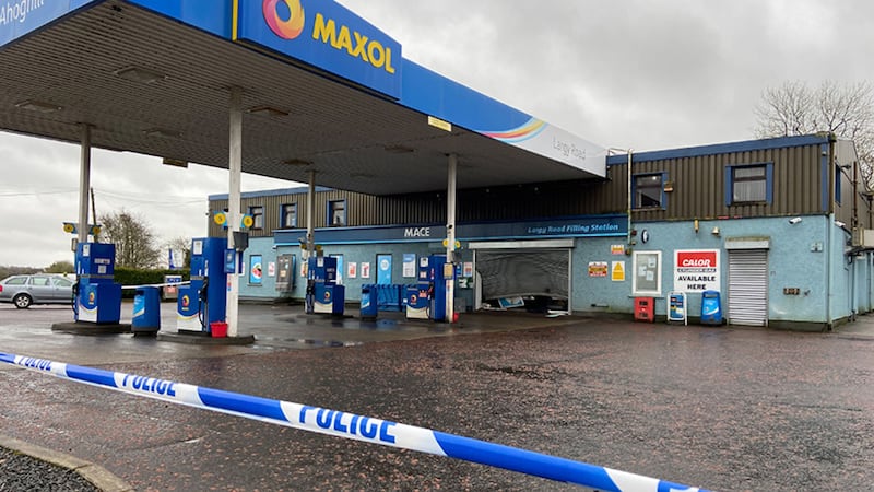 The petrol station in Ahogill that was targeted in the ATM raid. Picture by Mal McCann&nbsp;