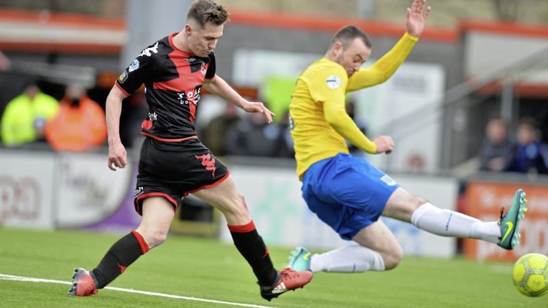 Crusaders Gavin Whyte opened the scoring for the champions against Ballymena United on Saturday. Team mate Paul Heatley feels &quot;sure there&#39;s more to come&quot; from the exciting winger. Photo Colm Lenaghan/Pacemaker Press 