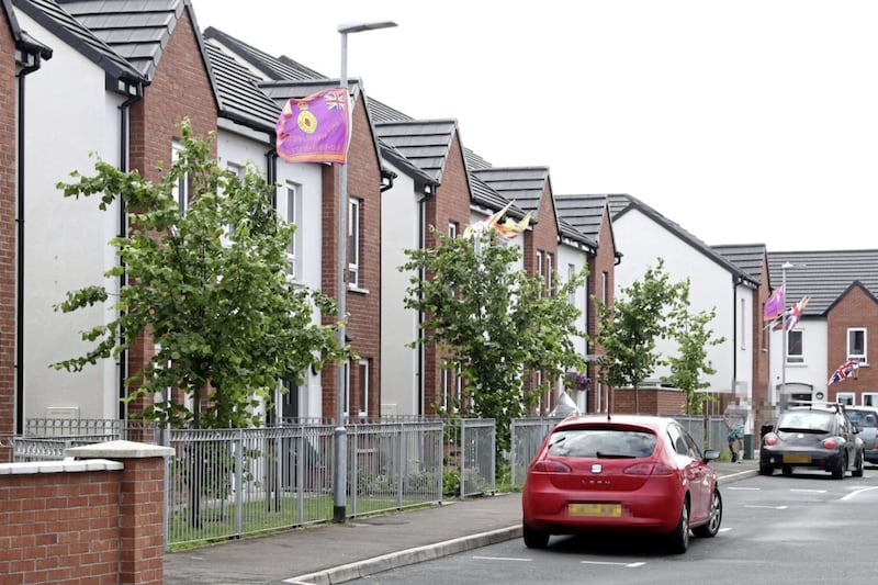 UVF flags in Cantrell Close in south-east Belfast 