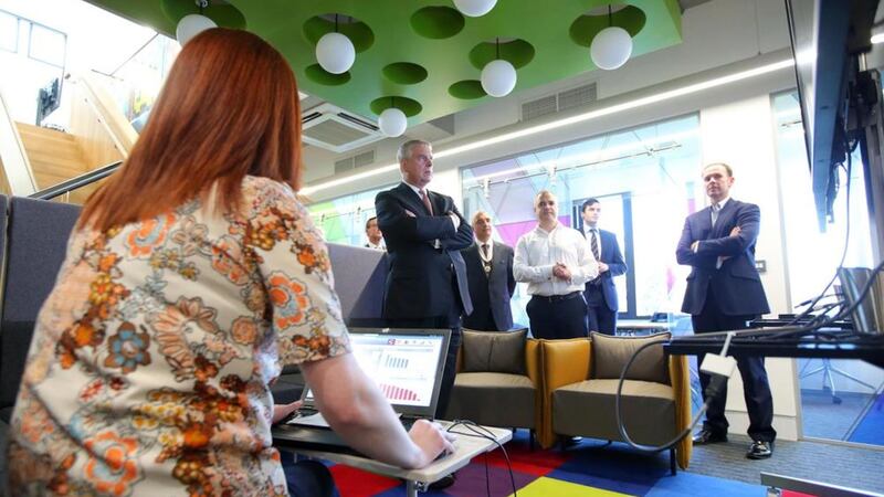 Prince Andrew visited Deloitte&#39;s technology studio in Belfast&#39;s Gasworks 