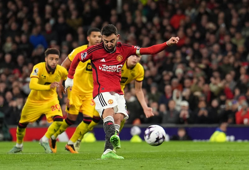 Bruno Fernandes scored Manchester United’s second equaliser from the penalty spot
