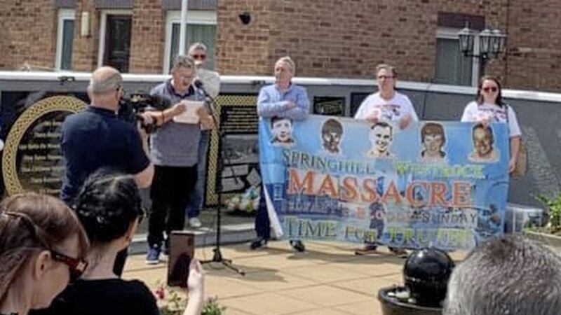A march was held in support of the victims&#39; families before a plaque was unveiled 