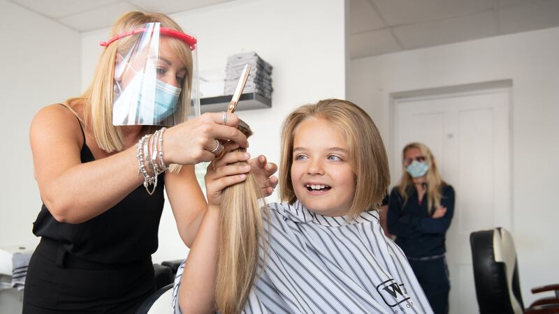Nine-year-old Reilly Stancombe, who was inspired to grow his hair by footballer Gareth Bale, said he was ‘scared’ about having it all chopped off.
