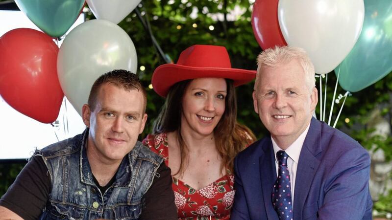 Country music star Marty Mone joins Bronagh Henderson and Paddy Doody from the Henderson Group to launch Eurospar&#39;s brand new Your Community Supermarket campaign. 