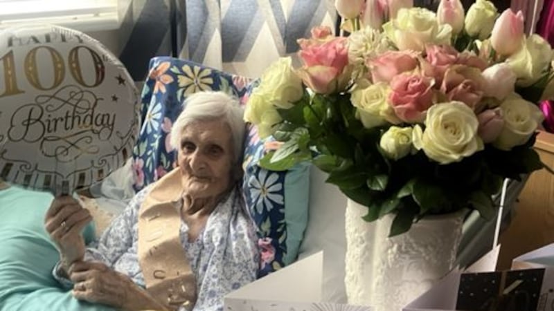 Catherine 'Kitty' Harriott on her 100th birthday on Tuesday