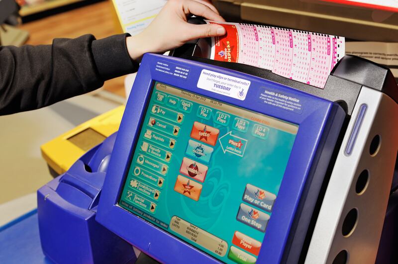 National Lottery Terminal in a Shop. Allwyn is planning to roll out new look terminals, starting with a small trial