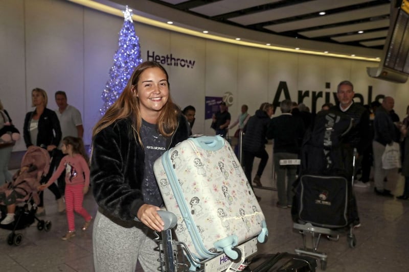Winner Jacqueline Jossa arrives back at Heathrow Airport after the 2019 series of I'm A Celebrity ... Get Me Out Of Here! Picture by Steve Parsons/PA Wire
