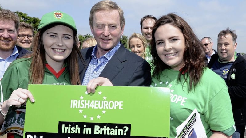 Former taoiseach Enda Kenny outside GAA grounds in London during the EU referendum campaign in May 2016 