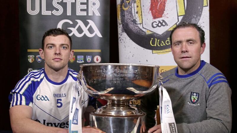 Monaghan boss Trevor Hilliard (right) feels the Farneymen have unfinished business with Tyrone ahead of today&#39;s Nicky Rackard Cup clash 