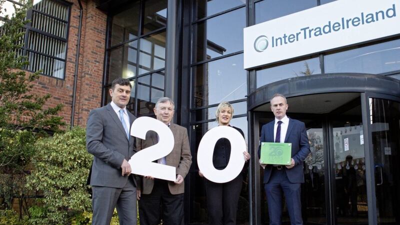 Pictured are: Aidan Gough, InterTradeIreland; Malachy McElmeel from McElmeel Mobility, an Armagh based SME that has benefitted from InterTradeIreland&rsquo;s support; Margaret Hearty, IntertradeIreland; and Martin Agnew, InterTradeIreland. 