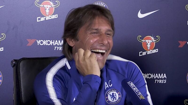 The Chelsea manager was in a jolly mood ahead of the weekend.