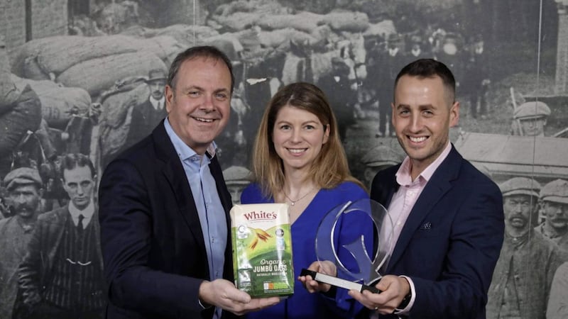 White&#39;s Oats sales and marketing manager Mark Gowdy, brand manager Danielle McBride and business development manager Stuart Best 