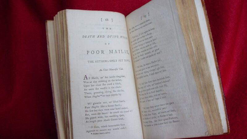The copy of Poems Chiefly In The Scottish Dialect is missing its first 50 pages.