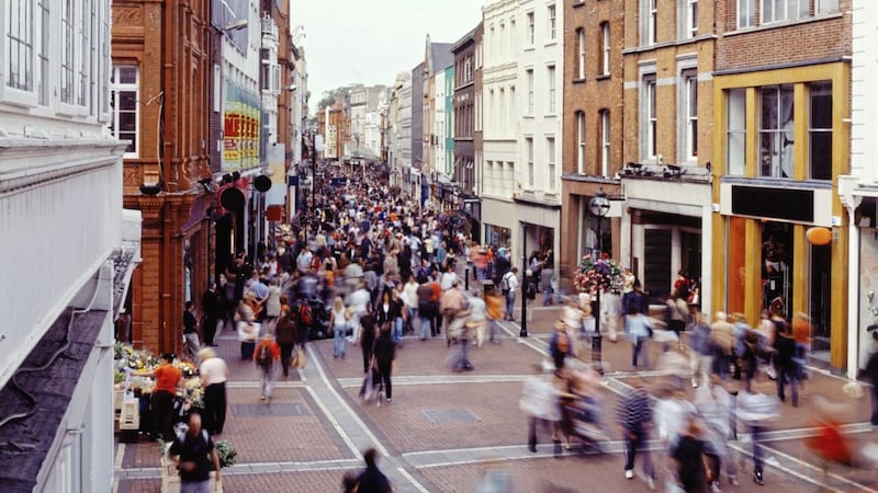 Grafton Street in Dublin. Shops in the Republic can reopen with staggered hours from Monday