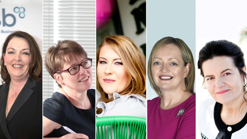 From left, Tina McKenzie, Joan McCoy, Riki Neill, Mary Nagele and Patricia Casement will appear in a digital campaign by the Federation of Small Businesses (FSB) presenting inspiring women business owners&nbsp;