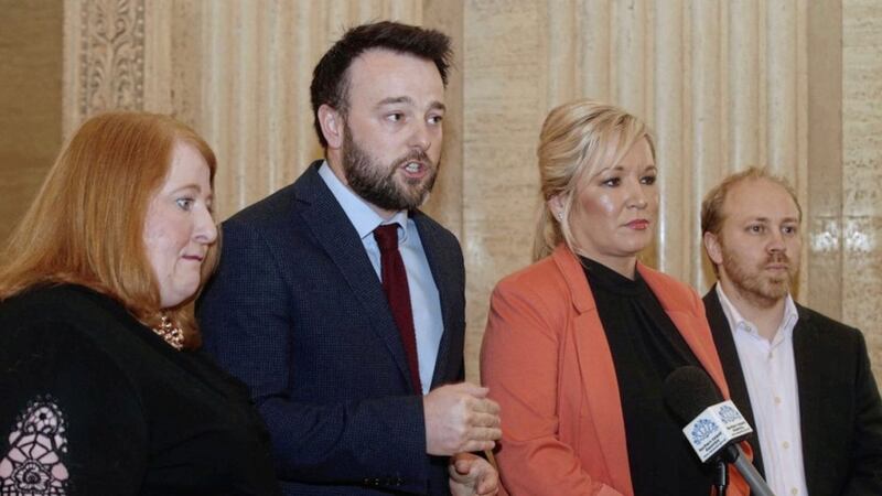 The leaders of Stormont&#39;s pro-Remain parties &ndash; Naomi Long, Colum Eastwood, Michelle O&#39;Neill and Steven Agnew. Picture by Hugh Russell 