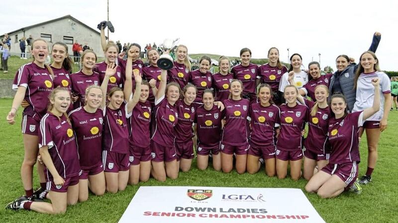 Bredagh players celebrate after their Down senior championship final win over Castlewelland Picture: Vincy Morgan 