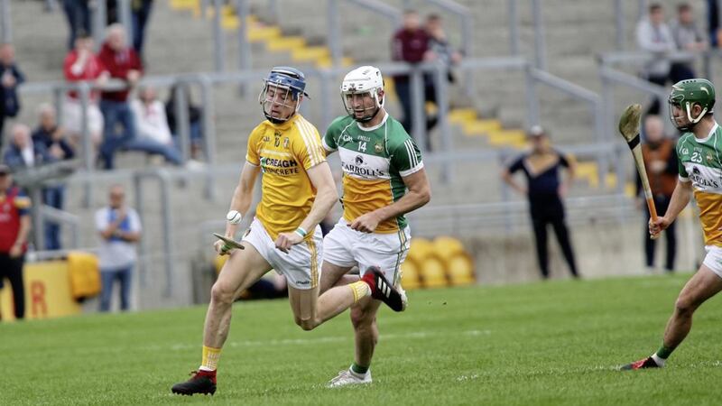 Ois&iacute;n Kelly hit four goals for Offaly against Meath Picture by S&eacute;amus Loughran 