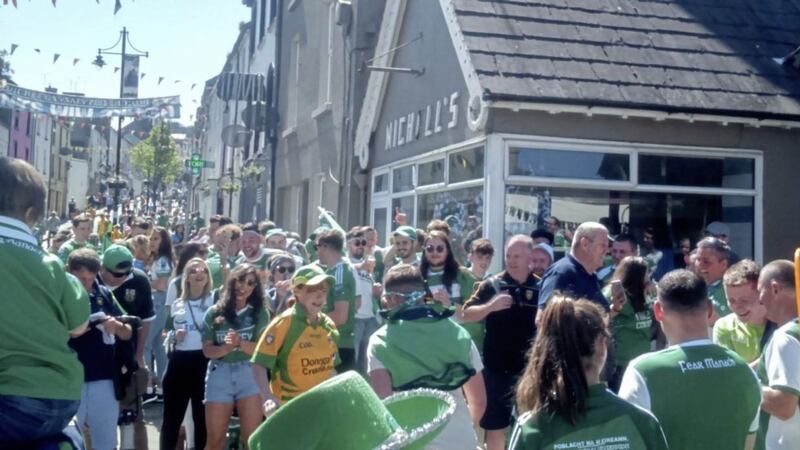 Fermanagh and Donegal fans enjoy a &#39;dance-off&#39; in Clones ahead of the Ulster final. Picture by John Monaghan 