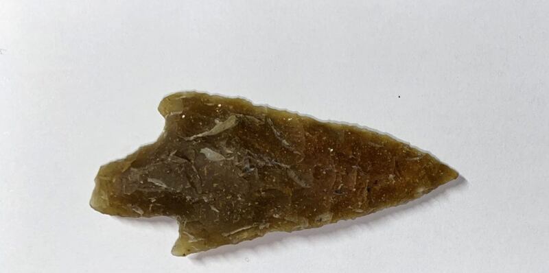 Jake&#39;s ancient flint arrowhead, uncovered in his back garden on Cavehill, is among his most prized possessions. 