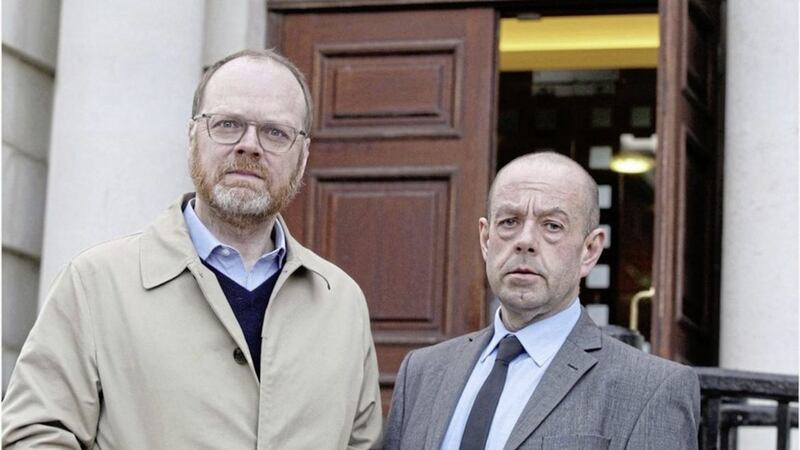 Investigative journalists Trevor Birney (left) and Barry McCaffrey were arrested in August 