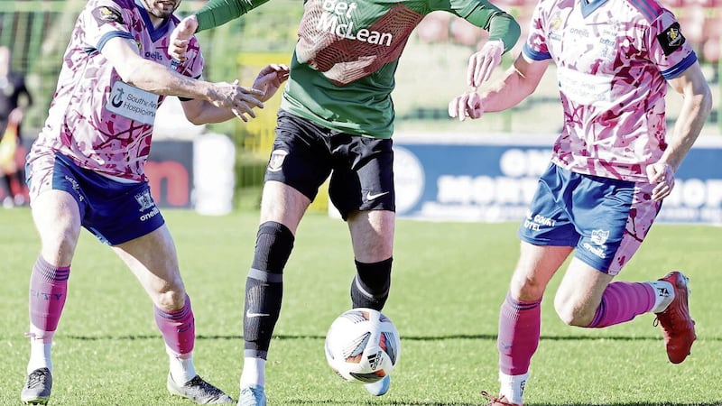Jay Donnelly scored a hat-trick for Glentoran against Portadown on Saturday 