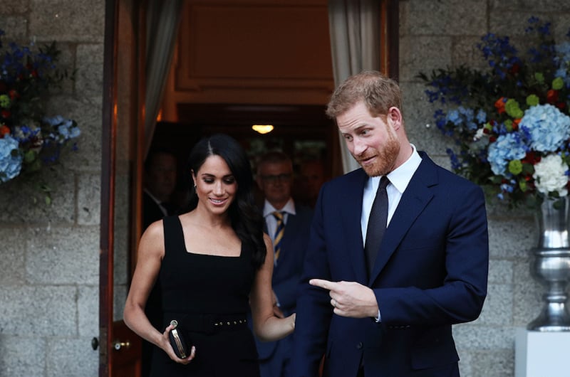 &nbsp;The Duke and Duchess of Sussex attend a Summer Party at the British Ambassador's residence at Glencairn House, during a visit to Dublin. Picture by Brian Lawless/PA Wire