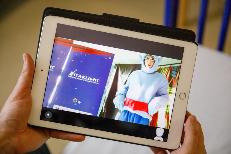 A tablet being used