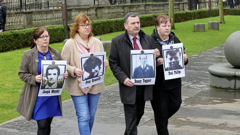 Ballymurphy families attend the inquest hearing at Laganside Court. Picture by Mal McCann. 