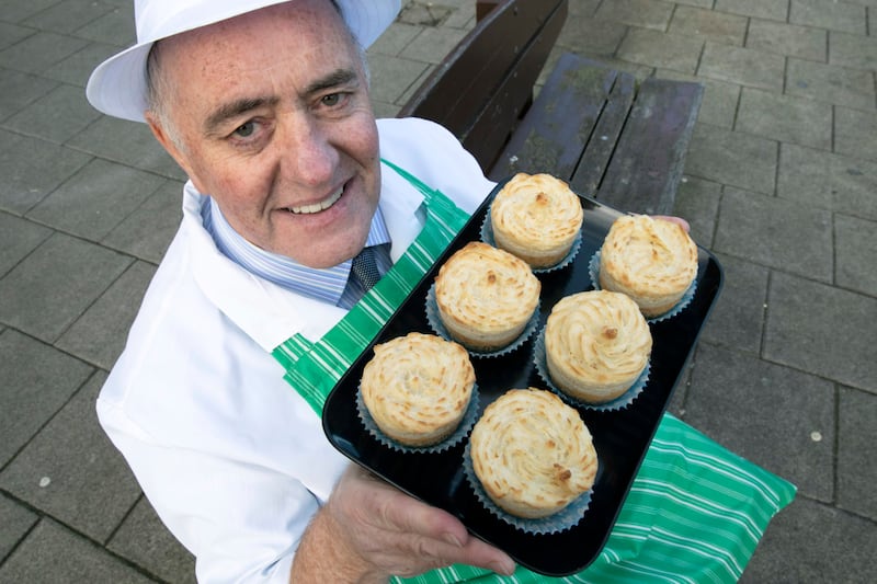 Butcher Alistair Bruce with haggis cupcakes