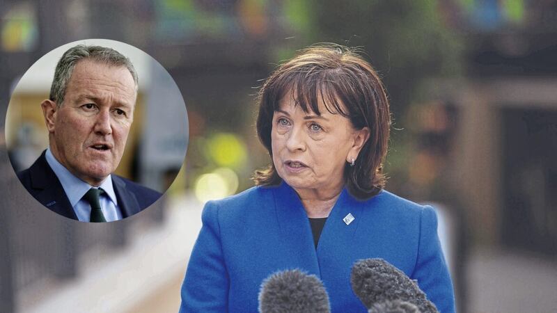 Former economy minister Diane Dodds, who launched the 10X strategy in May 2021 and Conor Murphy (inset), widely tipped to be Stormont&#39;s next economy minister. 