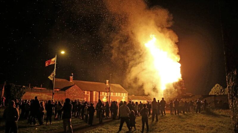 A bonfire at Ravenscroft Avenue in Belfast earlier this year 