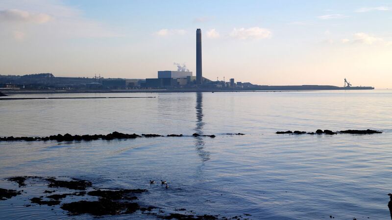 Fire crews are dealing with a blaze at Kilroot power station