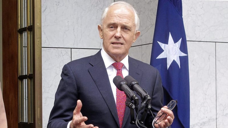 Malcolm Turnbull addresses reporters at Parliament House in Canberra on Tuesday. Picture by Rod McGuirk/AP 