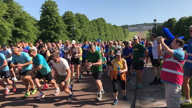 James Martin (right) launched a parkrun in Stormont as part of celebrations for 75 years of the NHS.