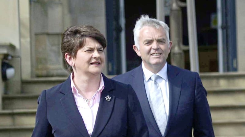 DUP leader Arlene Foster with former party colleague Jonathan Bell 
