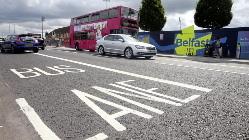 Bus lanes in west Belfast for the new Belfast Rapid Transit Glider service came into effect last week. Picture by Mal McCann 