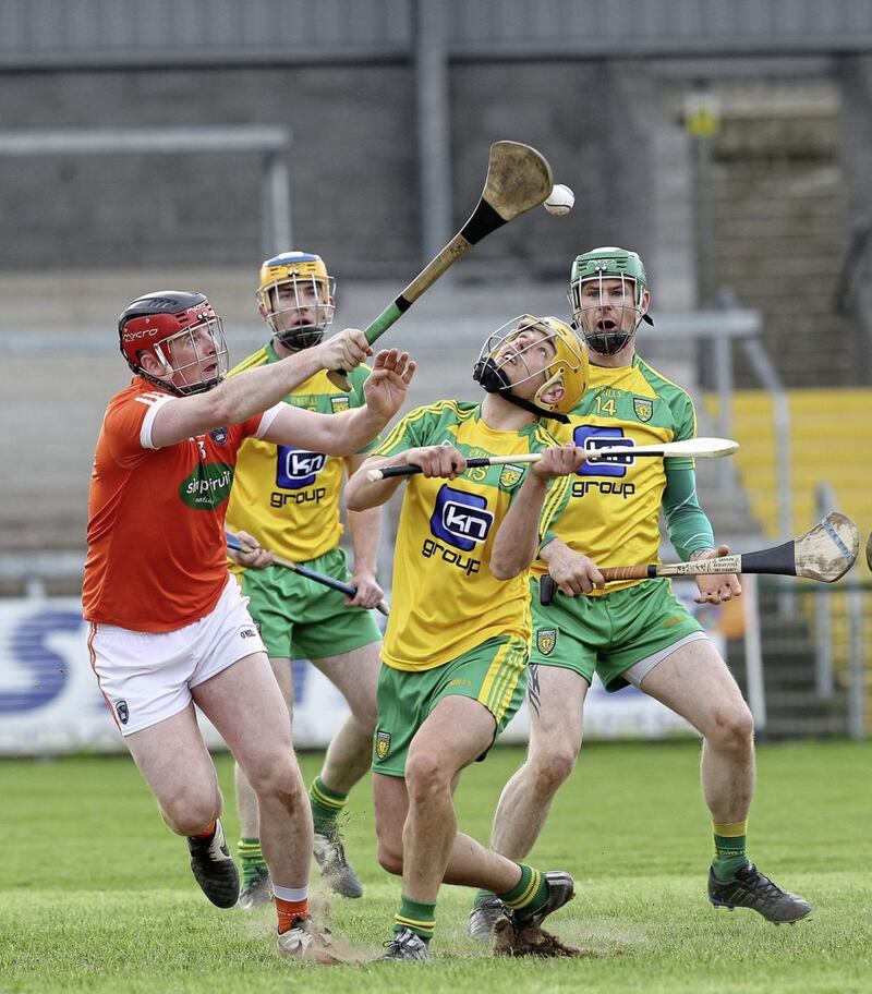 Ballycastle native Sean McVeigh got a goal for Donegal against Antrim on Saturday Picture by Philip Walsh 