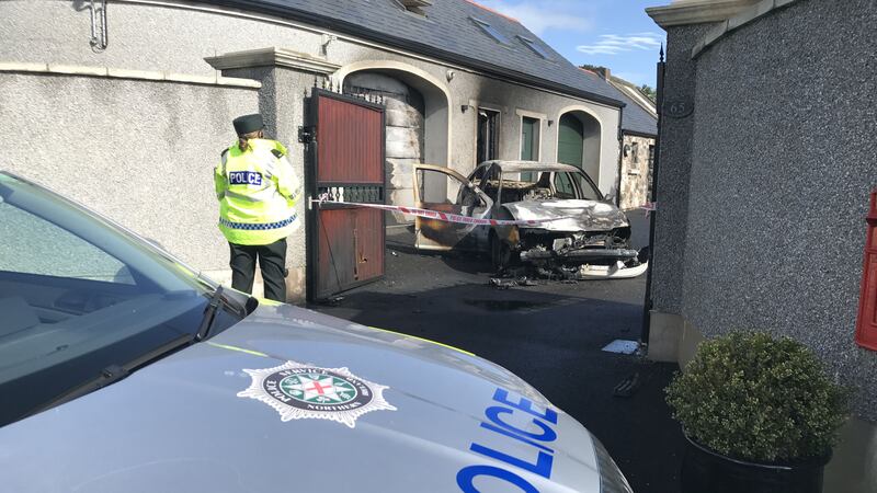Two masked men approached the occupants of a Volkswagon Brora that was parked outside a property in Larne. Picture by Hugh Russell