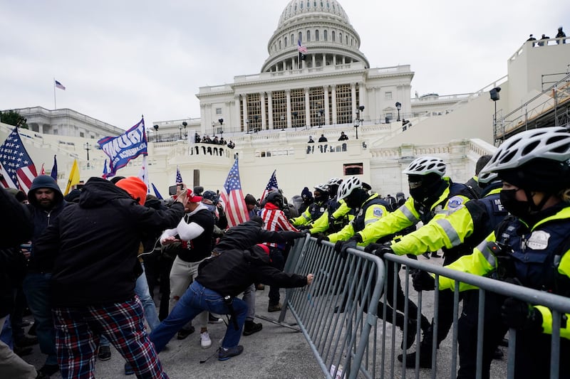 Rioters loyal in Washington on January 6 2021 (Julio Cortez/AP)