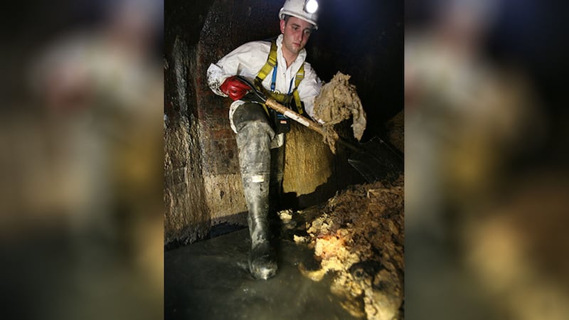 &nbsp;A fatberg under Leicester Square in London in 2013