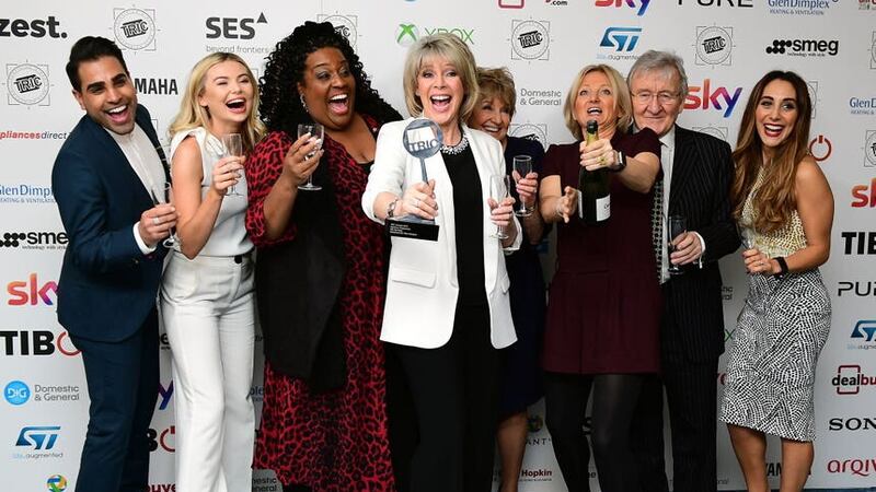 Dr Ranj Singh, Georgia Toffolo, Chris Steele, Ruth Langsford, Alison Hammond, Alice Beer with the Daytime Programme Award for This Morning during the 2018 TRIC Awards (Ian West/PA)
