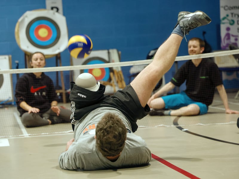 Sitting volleyball at the limb loss sports day at the Olympia Leisure Centre. PICTURE: MAL MCCANN