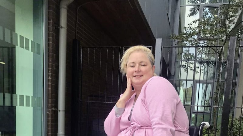 Derry Girls actress Siobh&aacute;n McSweeney pictured outside Cork University Hopsital where she spent a recuperation period following an injury last month. 