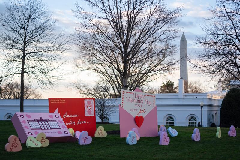 There is also a display inside the White House grounds for visitors (AP)