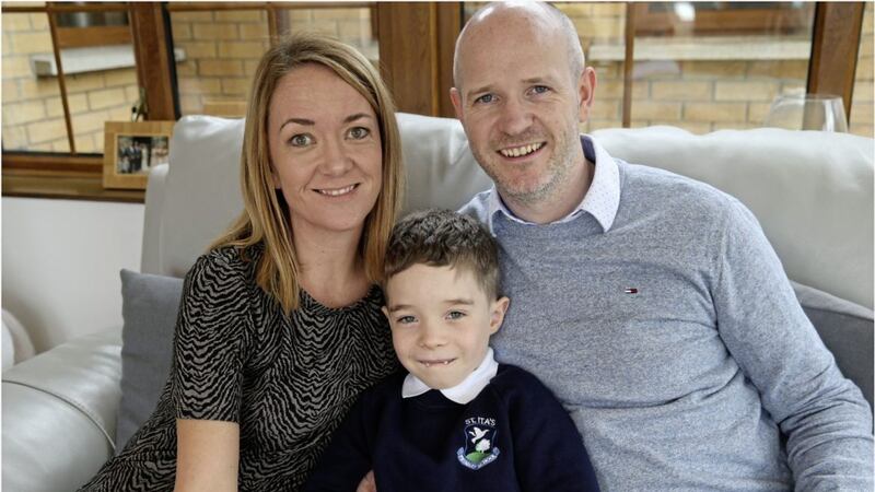 Sarah and Brian Loughran with their seven-year-old son, Joseph, who underwent life-saving heart surgery when he was just four-days-old and weighed less than three pounds. Picture by Hugh Russell 