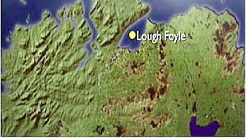 Lough Foyle separates Counties Derry and Donegal.  